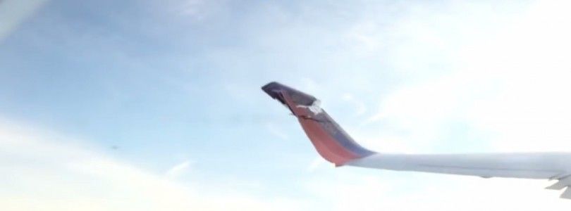 El vídeo de un dron rompiendo el ala de un avión, no es real